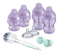 Tommee Tippee - Biberons Coffret Naissance Closer To Nature - Tétine Imitant Le Sein Maternel Avec Valve Anti-Colique - Violet Violet