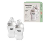 Tommee Tippee Biberons en verre enveloppés de silicone Natural Start, Dès la naissance, 250 ml, Lot de 2