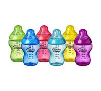 Tommee Tippee Biberons Fiesta, 260ml, Valve Anti-Colique, Tétine Souple, Lot de 6, Multicolores
