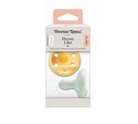 Tommee Tippee Breast-Like Soother, Skin-Like Texture, Symmetrical Orthodontic Design, BPA-Free, 6-18m, Pack of 2 Dummies