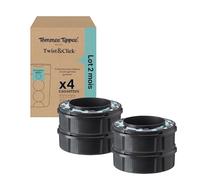Tommee Tippee Cassettes de recharge originales Poubelle à couches Twist and Click Advanced, Lot exclusif de 4, 10,5 m, Recharge facile et grandes économies, 4 X 10,5 m