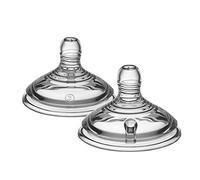 Tommee Tippee Tétines de Biberon Closer to Nature, Imitant le Sein Maternel avec Valve Anti-Colique, Débit Rapide, 6 Mois+, Lot de 2 (La couleur et le design peuvent varier)