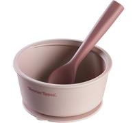 Tommee Tippee EasiStick Silicone Bowl & Spoon bol en silicone avec ventouse 4m+ Pink 1 pcs