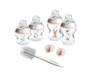 Tommee Tippee Kit de Démarrage Nouveau-nés Natural Start, Biberons anti-colique 150 ml et 260 ml, Tétines imitant la forme du sein maternel à débit lent et moyen, Auto-stérilisant, Rose