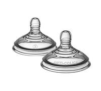 Tommee Tippee Lot de 2 tétines anti-coliques avancées pour biberons à débit rapide 6 mois et plus, type de poitrine pour un loquet naturel, valve anti-colique, silicone souple
