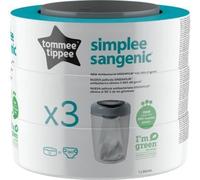 TOMMEE TIPPEE Lot de 3 Recharges de Poubelle a Couches pour Simplee Sangenic, Protection Anti-Odeur et Anti-Germe