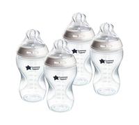 Tommee Tippee Natural Start Lot de 4 biberons anti-coliques 340 ml 3 mois et + Tétine à débit moyen pour un loquet naturel, valve anti-colique, auto-stérilisant, lot de 4