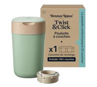 Tommee Tippee Poubelle à Couches Twist & Click, + 1 Recharge 10.5m, Vert