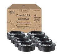 Tommee Tippee Recharges Originales pour Poubelle à couches Twist & Click, Lot exclusif de 8, Recharge rapide et Pack économique (l'emballage peut varier)