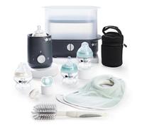 Tommee Tippee Set d'alimentation complet avec stérilisateur à vapeur électrique avec sac isotherme pour biberons, biberons et chauffe-biberons Easiwarm Noir