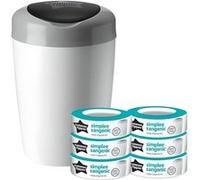 TOMMEE TIPPEE Starter Pack Poubelle a Couches Simplee Comprend 6 Recharge