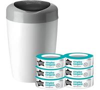 Tommee Tippee Starter Pack Sangenic Simplee - 1 Bac + 6 Recharges Blanc