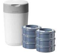 Tommee Tippee Twist Click Diaper Bin + 6 Refills Blanc