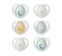 Tommee Tippee Sucette de nuit, 0-6 mois, lot de 6 sucettes phosphorescentes avec capsule de stérilisation réutilisable