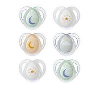 Tommee Tippee Sucette de nuit, 0-6 mois, lot de 6 sucettes phosphorescentes avec capsule de stérilisation réutilisable