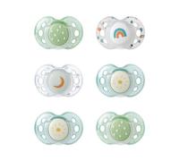 Tommee Tippee Sucette de nuit, 18-36 mois, lot de 6 sucettes phosphorescentes avec capsule de stérilisation réutilisable