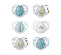 Tommee Tippee sucette de nuit, 6-18 mois, lot de 6 sucettes phosphorescentes avec capsule de stérilisation réutilisable