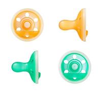 Sucette Tommee Tippee imitant le sein, phosphorescente, légère, design en une seule pièce en silicone, 0-6m, lot de 4