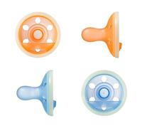 Sucette Tommee Tippee imitant le sein, phosphorescente, légère, design en une seule pièce en silicone, 6-18m, lot de 4