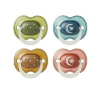 Sucette NightGlow Tommee Tippee, 18-36 mois, Lot de 4, Brille dans le noir, Tétine orthodontique, Trous d’aération supplémentaires, Silicone 100% sans BPA, Tons Twilight rappelant le crépuscule