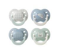 Tommee Tippee Sucette Ultimate Fit, 0-6 mois, Lot de 4, Tétine orthodontique pour bébés, Tétine symétrique, Silicone 100% sans BPA, Collection Club House