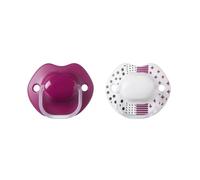 Tommee Tippee Sucettes Closer To Nature Urban Style Lot de 2 6-18 mois Fille Rose/Blanc