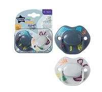 Tommee Tippee Sucettes Moda, design orthodontique symétrique, silicone sans BPA, 18-36 m, lot de 2 (lot de 1)