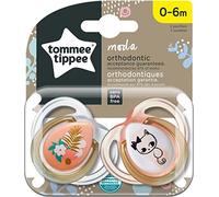 Tommee Tippee Sucettes Moda, Forme Symétrique, Silicone sans BPA, 0-6 Mois, 2 Pièces 2 Unités
