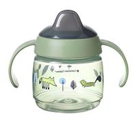 Tommee Tippee Superstar Sippee, Tasse de Sevrage avec la Technologie INTELLIVALVE 100% Étanche et Anti-Secousse et la Technologie Antibactérienne BACSHIELD, 4m, 190 ml, Paquet de 1, Vert, 447826