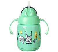 Tommee Tippee Superstar, Tasse avec Paille Lestée, la Technologie INTELLIVALVE 100% Étanche et Anti-Secousse et la Technologie Antibactérienne BACSHIELD, +6m, 300 ml, Lot de 1, Vert