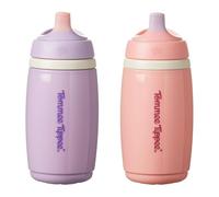 Tommee Tippee Tasse à Bec Active Isotherme, 266ml, Gourde Anti-renversement pour Bambins à Partir de 12 mois, Isotherme pour Garder les Boissons de Votre Bambin Fraîches, Rose et Violet, lot de 2