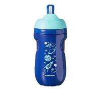 Tommee Tippee Tasse à Paille Isotherme, Valve Antifuites Amovible, Paille Ultra Doux, 12 Mois+, Bleu