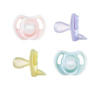 Tommee Tippee Tétine en silicone ultra légère, design orthodontique symétrique, sans BPA, design monobloc, 6-18 m, lot de 4 mannequins