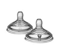 Tommee Tippee Tétines pour Biberon, Natural Start, Débit Extra-lent pour 0 mois, lot de 2, en Forme de Sein pour une Prise en Bouche Naturelle