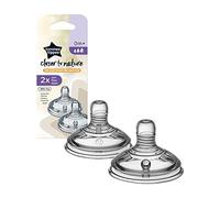 Tommee Tippee tétines pour biberon, Natural Start, débit variable, dès la naissance, en forme de sein pour une prise en bouche naturelle, lot de 2