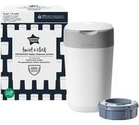 Tommee Tippee Twist and Click Advanced Seau à couches, système respectueux de l'environnement, y compris 1x cassette de recharge avec Greenfilm™ antibactérien obtenu de manière durable, blanc, FFP