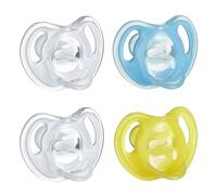 Tommee Tippee Ultra-Light Silicone Pacifier, Symmetrical One-Piece Design, BPA-Free Silicone Binkies, 6-18m, 4-Count