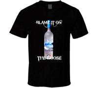 TOMMUP Street T-Shirt Blame on The Grey Goose Alcohol Vodka Drinking Black S