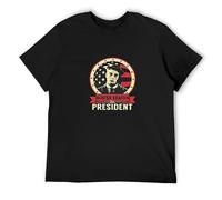 TOMMUP Unisex T-Shirt Art Buster Keaton for President Black M