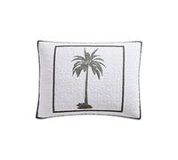 Tommy Bahama | Collection Palm Island | Sham - 100% Coton, Doux et Respirant avec Fermeture à enveloppe, pré-lavé pour Plus de Douceur, Standard, Gris