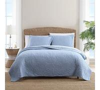 Tommy Bahama Costa Sera Collection Couvre-lit Doux et Respirant, pré-lavé pour Plus de Douceur, très Grand lit, Bleu
