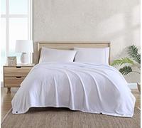 Tommy Bahama | Couverture Polaire Super Douce et Confortable, réversible, Anti-Boulochage et Poids Moyen, certifiée Oeko-Tex, Ultra Peluche, Blanche, très Grand lit