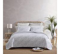 Tommy Bahama | Distressed Water Leaves Collection | Quilt Set - 100% Cotton, Lightweight & Breathable Bedding, Pre-Washed for Added Softness, Queen, Grey
