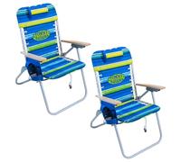 Tommy Bahama Hi-Boy Lot de 2 chaises de Plage Pliantes à Lacets 4 Positions Hauteur d'assise 43,2 cm