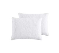 Tommy Bahama Home | Costa Sera Collection | 100% Soft Brushed Cotton, Pre-Washed for Softness, 2-Pack King Sham Set for Bedroom Décor, 21" x 37", White