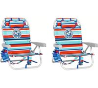 Tommy Bahama Lot de 2 chaises de plage en aluminium Bleu