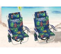Tommy Bahama Lot de 2 sacs à dos et chaises de plage (feuillage tropical)