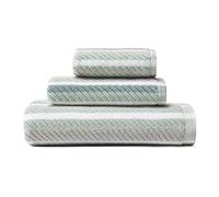 Tommy Bahama Lot de 3 Serviettes 100, Ultra Douces et absorbantes, résistantes à la décoloration, certifiées Oeko-Tex, Coton, Bleu Baie