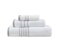 Tommy Bahama - Lot de 3 Serviettes en Coton de qualité supérieure très absorbantes avec Ourlet brodé, décoration d'intérieur Tropicale, certifiées Oeko-Tex (côté Falaise Gris)