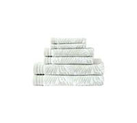 Tommy Bahama - Lot de 6 Serviettes, Articles Essentiels de Bain luxueusement Doux et absorbants, 100% Fil de Coton, certifié Oeko-Tex (Vert Palmiers linéaires)